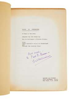 Alice In Wonderland | Eva Le Gallienne Signed Broadway Script | Julien’s