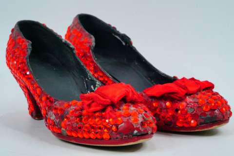Ruby Red Slippers Attributed to Elizabeth Courtney | GWS Auctions
