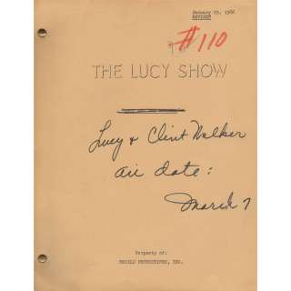 I Love Lucy | Original Script for The Lucy Show Episode "Lucy and Clint Walker" | Blacksparrow