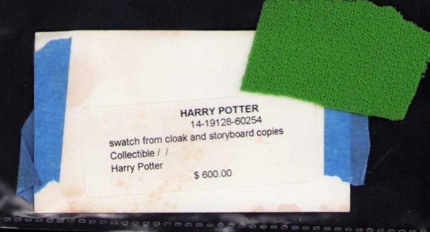 Harry Potter prop piece of invisibility cloak | Piece of the Past