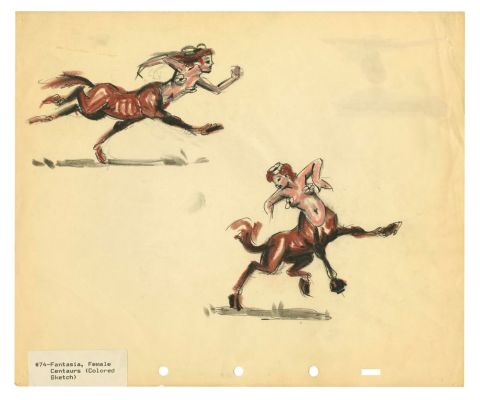 Lot 313 - A "Fantasia" Centaurette Concept Drawing. | Van Eaton Galleries