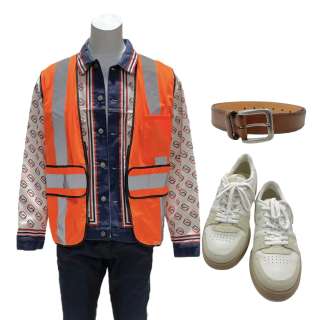 Lot #135: The Underdoggs Jaycen Screen Worn Photo Double Jacket, Vest, Shirt, Jeans, Belt & Sneakers Ch 1 Sc 30-31