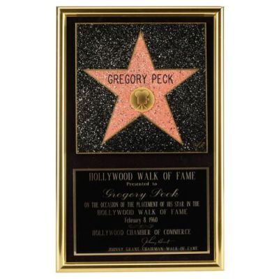 GREGORY PECK - Lot #163 : Gregory Peck‘s Hollywood Walk of Fame Star Plaque