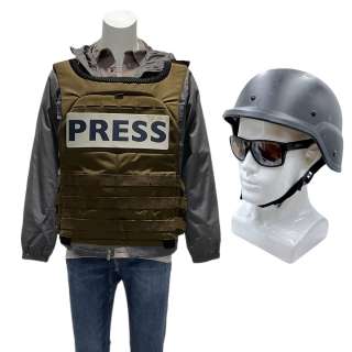 Civil War Dave Jefferson White Screen Worn Jacket, Shirt Set, Jeans, Helmet, Vest, Patch Set & Glasses Ch 1 Sc 9-18 | VIP Fan Auctions