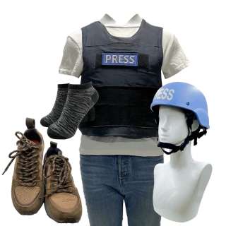 Civil War Jessie Screen Worn Stunt Double Vest, T-Shirt, Jeans, Socks, Tactical Helmet & Sneakers Ch 2a Sc 37-77 | VIP Fan Auctions