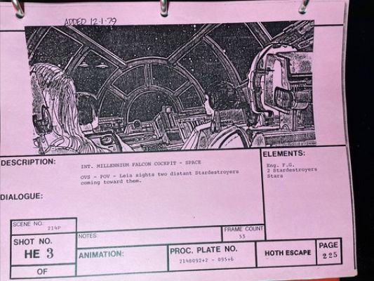 Star wars storyboards Empire Strikes Back movie props Millennium Falcon ESB | eBay US (Buy It Now)