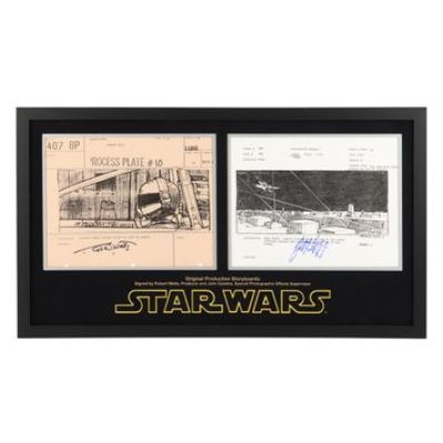 Star Wars: a New Hope | Pair of Original Production Storyboards Autographed by Robert Watts and John Dykstra | Propstore (Buy Now)