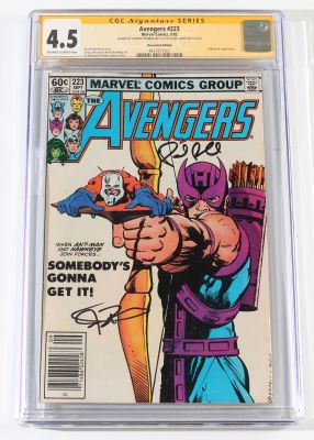 Avengers #223 - Jeremy Renner as Clint Barton / Hawkeye & Paul Rudd as Scott Lang / Ant-Man (CGC Signature Series 4.5) 1982 | SWAU