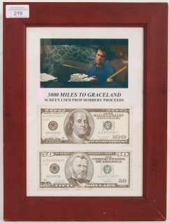 Lot 219 - 3000 MILES TO GRACELAND SCREEN USED BANK NOTES PRO
