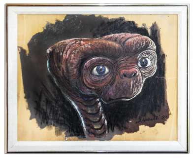 Painting of E.T. by His Creator, Special Effects Artist Carlo Rambaldi -- Rambaldi Won an Oscar for E.T. | Nate Sanders