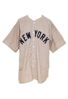 1949 Bill Dickey Movie Worn New York Yankees Road Flannel Jersey & Cap from "The Stratton Story" (2) | Grey Flannel Auctions