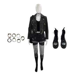 G20 Serena Sutton (Marsai Martin) Screen Worn Belt, Boots, Jacket, Zip Moon Bag, Tank Top, Jean Shorts, Tights, 2 Piece Choker Set & 7 Piece Ring Set Ch 1 Sc 13-15 | VIP Fan Auctions