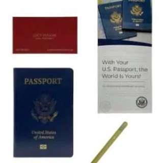 Materialists Lucy (Dakota Johnson) Production Used Adore Business Card, Passport, Passport Flyer & Pen | VIP Fan Auctions