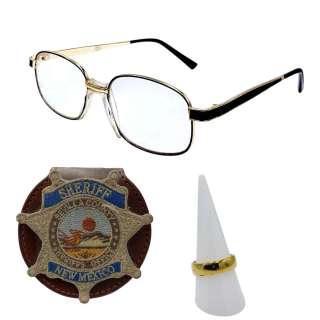 Eddington Joe (Joaquin Phoenix) Screen Used Stunt Double Sheriff Badge, Ring & Glasses | VIP Fan Auctions