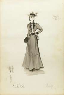 Two Jennifer Jones costume design sketches from "Carrie" | Bonhams