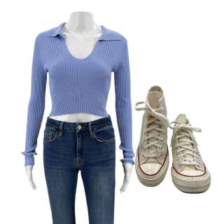 Scream VI Tara Carpenter (Jenna Ortega) Screen Worn Stunt Double Shirt, Jeans & Sneakers Ch 3 Sc 83-84 | VIP Fan Auctions