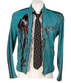 Dirk Gently’s Holistic Detective Agency | Samuel Barnett ’Dirk Gently’ signature distressed blue leather jacket & pineapple tie - Dirk Gently’ | Profiles in History