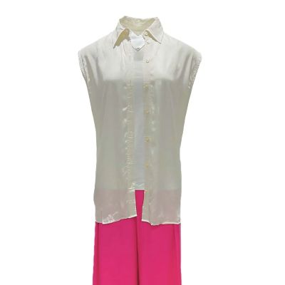 Blink Twice Stacy Screen Worn Tank Top, Sleeveless Button-Front Shirt & Zip-Front Pants Ch 4 Sc 88-145 | VIP Fan Auctions