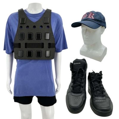 The Smashing Machine Mark Kerr (Dwayne Johnson) Screen Worn T-Shirt, MMA Shorts, Hat, Weighted Vest & Sneakers Ch 31 Sc 94-103 | VIP Fan Auctions