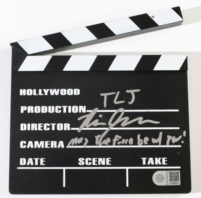 Rian Johnson Director of Star Wars: The Last Jedi (SWAU) Signed Prop Replica Mini Clapperboard with Written Movie Title & MTFBWY Quote | SWAU