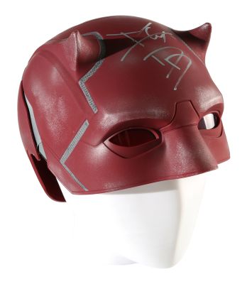 Charlie Cox as Daredevil in Daredevil Signed Disney Store Prop Replica Helmet with Character Name Initials | SWAU