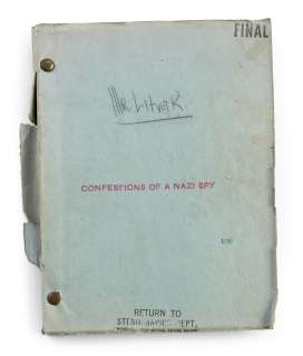 An Anatole Litvak-used script from "Confessions of a Nazi Spy" | Bonhams