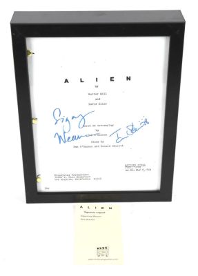 Lot 6171 - Alien (1979) Signed Replica Script. With Autographs from Sigourney Weaver and Tom Skerritt in Blue… | Ewbank’s