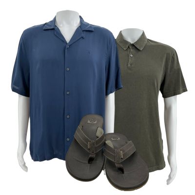 Mercy Chris Raven Screen Worn (2) Shirts & Flip Flops Ch Multiple Sc Multiple | VIP Fan Auctions