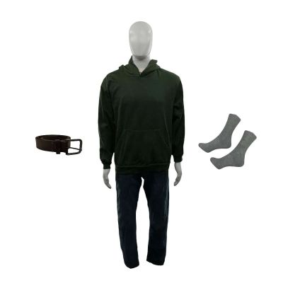 Lot 32: Preparation for the Next Life Skinner Screen Worn Belt, Jeans, T-Shirt, Socks & Sweatshirt Ch 1 Sc 36a,38 | VIP Fan Auctions
