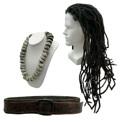 Lot 143: The Bluff Lupe Screen Used Wig, Beads & Belt | VIP Fan Auctions