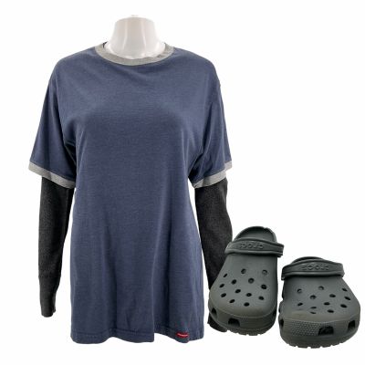 Lot 27: The Drama Young Emma Screen Worn (2) Shirts & Sandals Ch 16 Sc X103 | VIP Fan Auctions