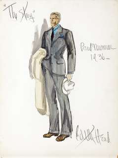 Edith Head costume sketch of Paul Newman as "Henry Gondorff" in The Sting. | Profiles in History