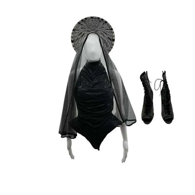Lot 80: Mother Mary Mother Mary Screen Worn Stage Costume, Booties, Veil & Halo Ch Dark Cradle Sc 33a | VIP Fan Auctions