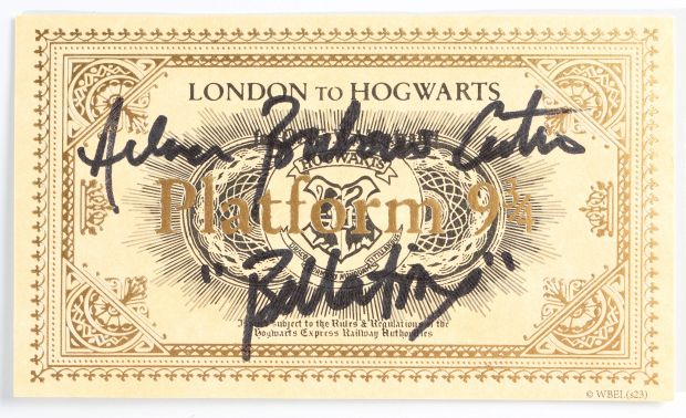 Helena Bonham Carter as Bellatrix Lestrange in Harry Potter (SWAU) Hogwarts Express Prop Replica Train Ticket with Character Name | SWAU