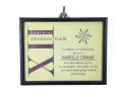 Mad Men - Lot 7244 - Harry‘s American Advertisers‘ Guild Certificate