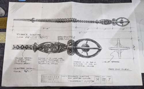 Stargate SG-1 Season 2 - Rotham’s Scepter Ext. Statue Shrine "Touchstone" Drawing 21/07/98 | Direct Liquidation