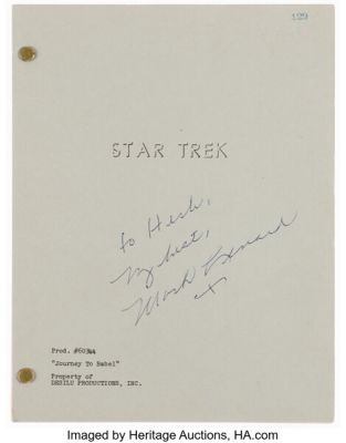 Star Trek: The Original Series (Paramount TV, 1966-1969), Revised Final Draft from Episode "Journey To Babel" Signed by Mark Lenard "Sarek". | Heritage