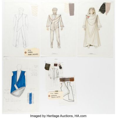 Star Trek: The Next Generation (Paramount TV, 1987-1994), Group of (6) Concept Costume Sketches from Episode "Sarek".