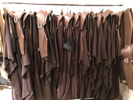 "Superhero Show" - Rack of Medieval Soldier Uniform - includes brown gowns & brown leather armor - a | Direct Liquidation