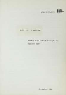 Lot 58 - Klaus Kinski‘s working script of Doctor Zhivago