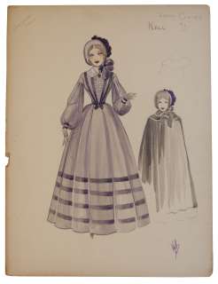 Oscar Winning Costume Designer, Arlington Valles Original Sketch From the 1938 Film ’’A Christmas Carol’’ | Nate Sanders