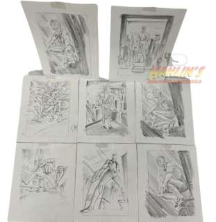 Superhero Movie (2008) - Set of 8 Hand Drawn Concept Artwork | Hanlin Auction Service