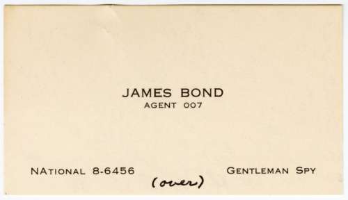 James Bond "Gentleman Spy" Original Promotional Business Card for Film "From Russia With Love" | Gotta Have Rock and Roll