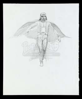 Star Wars: the Empire Strikes Back (1980) | Hand-Drawn Ralph McQuarrie Darth Vader Concept Sketch | Propstore