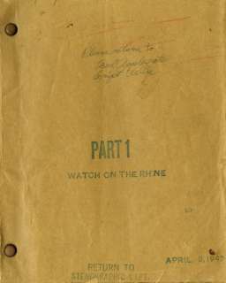 Watch on the Rhine script | Profiles in History