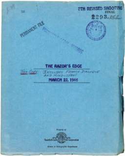 A Script from "The Razor’s Edge." | Heritage