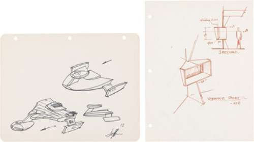 Star Trek:The Original Series - Two Matt Jefferies Sketches.