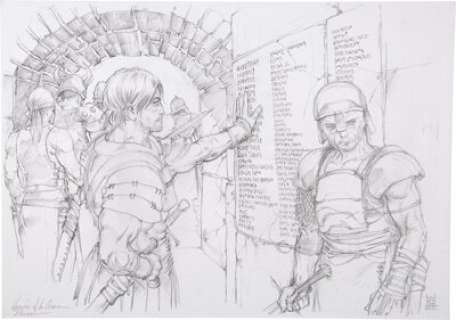 Game of Thrones "Warriors of the Arena" Daario Naharis Concept Drawing (HBO, 2011). | Heritage