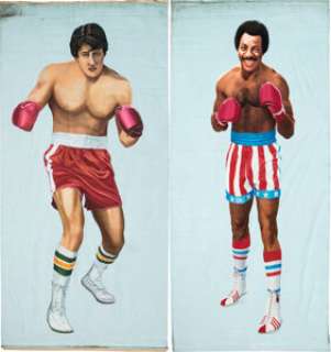 Set of (2) Hand-painted Screen Used Fight Promotion Banners from Rocky (United Artists, 1976... | Heritage