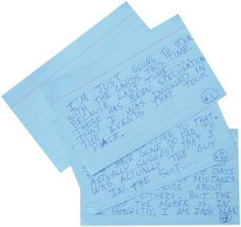 Tony Stark’s "I am Iron Man" Speech Note Cards | Propworx